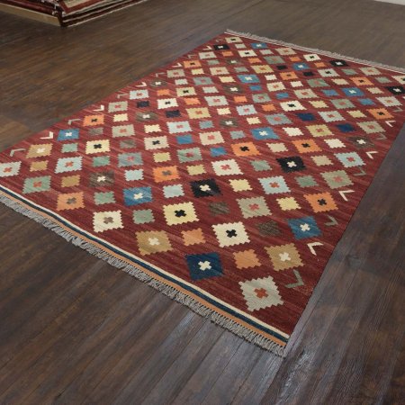 Hand-Woven Mazar Kilim From Afghanistan
