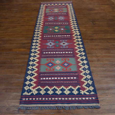 Hand-Woven Mazar Kilim From Afghanistan