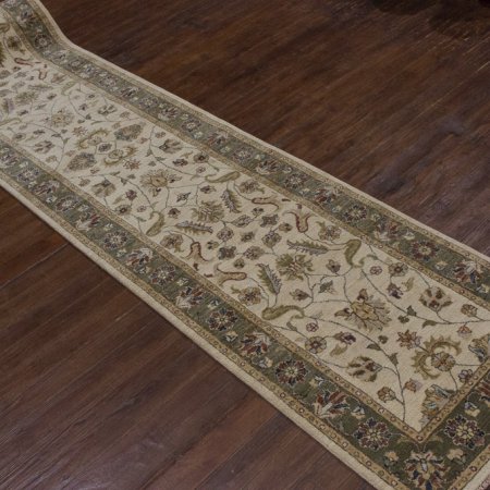 Hand-Knotted Agra Ziegler Runner From India