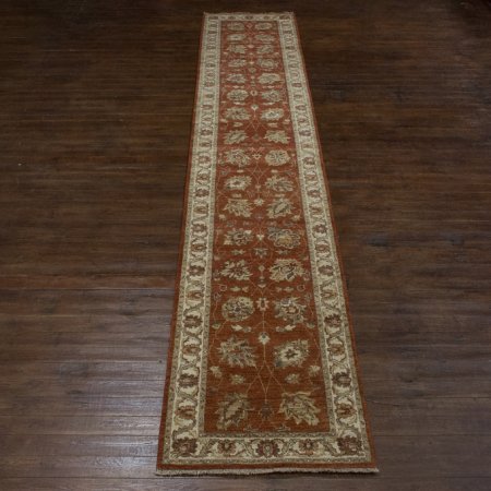 Hand-Knotted Agra Ziegler Runner From India