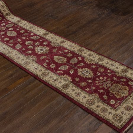 Hand-Knotted Agra Ziegler Runner From India