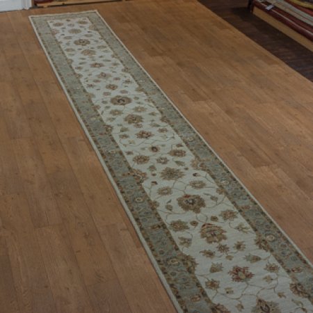 Hand-Knotted Agra Ziegler Runner From India