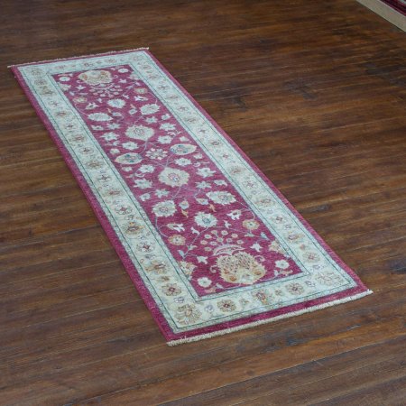 Hand-Knotted Agra Ziegler Runner From India