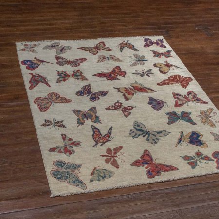 Hand-Knotted Kashgari Rug From Afghanistan