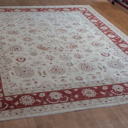 Hand-Knotted Ziegler Rug From Afghanistan