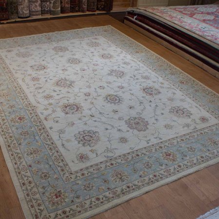 Hand-Knotted Ziegler Rug From Afghanistan