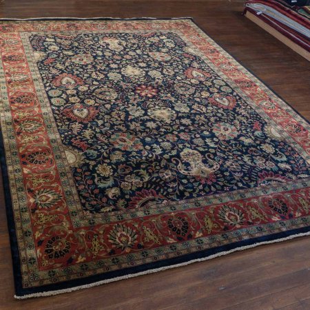 Hand-Knotted Mashad Palace Rug From India