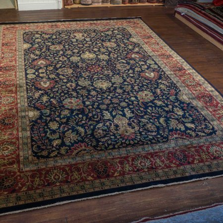 Hand-Knotted Mashad Palace Rug From India