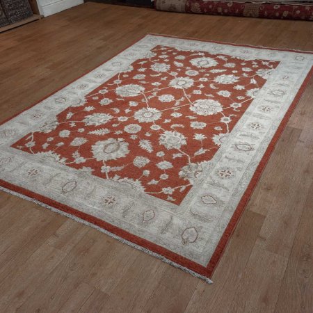 Hand-Knotted Ziegler Rug From Afghanistan