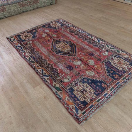 Hand-Knotted Qashgai Rug From Iran (Persian)