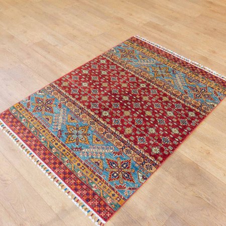 Hand-Knotted Kashgari Rug From Afghanistan
