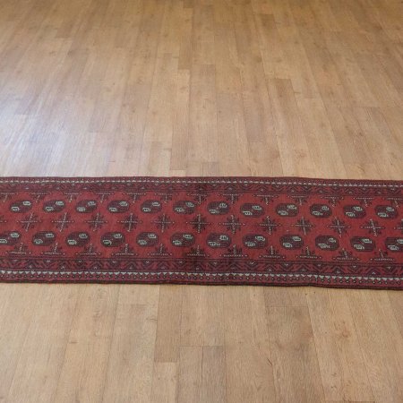 Hand-Knotted Aqcha Runner From Afghanistan