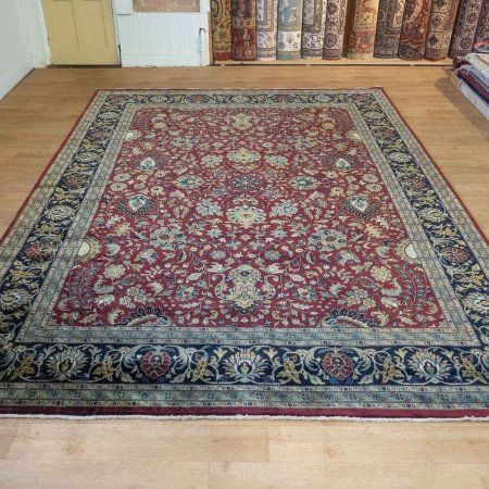 Hand-Knotted Mashad Palace Rug From India