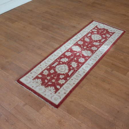 Hand-Knotted Ziegler Runner From Afghanistan