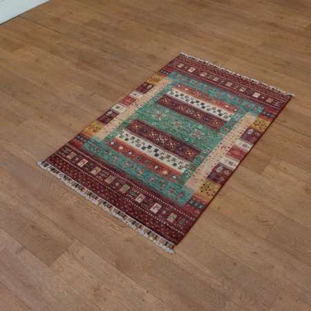Hand-Knotted Kashgari Rug From Afghanistan