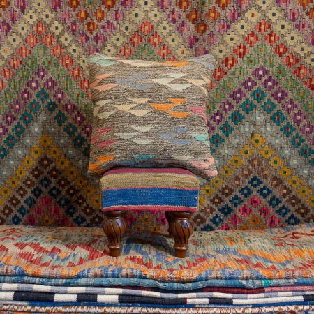 Hand-Made Mazar Cushion From Afghanistan