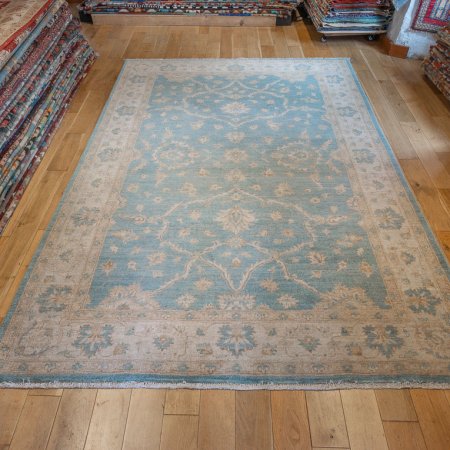 Hand-Knotted Ziegler Rug From Afghanistan