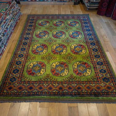 Hand-Knotted Ersari Rug From Pakistan