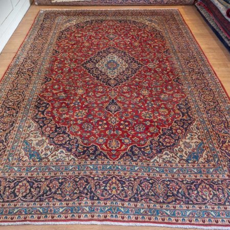 Hand-Knotted Kashan Rug From Iran (Persian)