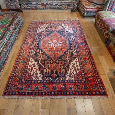 Hand-Knotted Nahavand Rug From Iran (Persian)