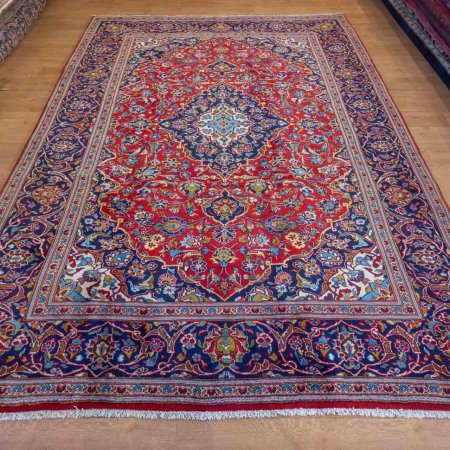 Hand-Knotted Kashan Rug From Iran (Persian)