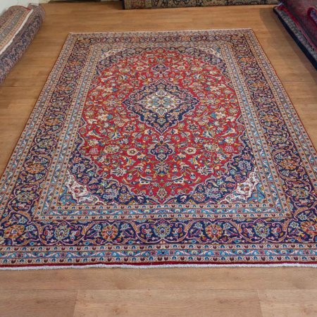 Hand-Knotted Kashan Rug From Iran (Persian)