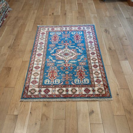 Hand-Knotted Kazak Rug From Afghanistan