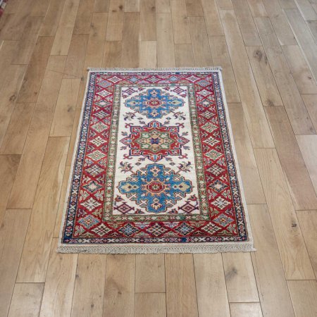 Hand-Knotted Kazak Rug From Afghanistan