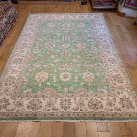 Hand-Knotted Ziegler Rug From Afghanistan