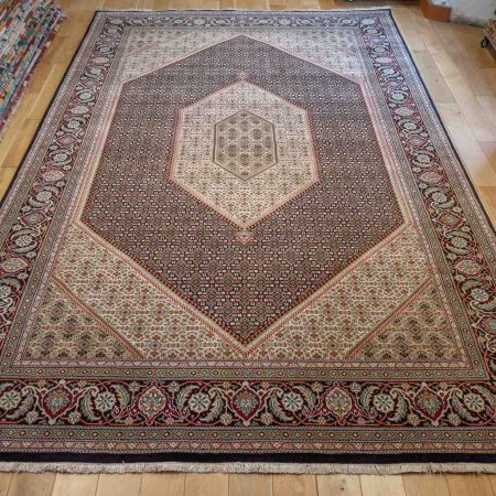 Hand-Knotted Mahi Indian Rug From India