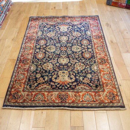 Hand-Knotted Mashad Palace Rug From India