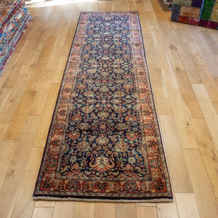 Hand-Knotted Mashad Palace Runner From India