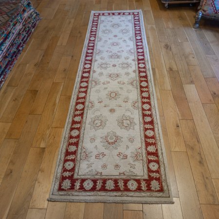 Hand-Knotted Ziegler Runner From Afghanistan