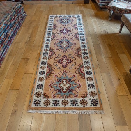 Hand-Knotted Indo Kazak Runner From India