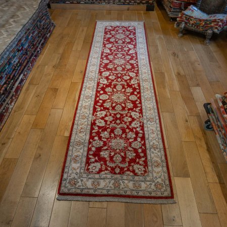 Hand-Knotted Ziegler Runner From Afghanistan