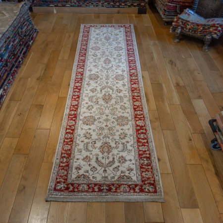 Hand-Knotted Ziegler Runner From Afghanistan