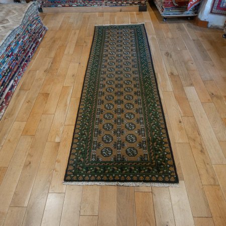 Hand-Knotted Aqcha Runner From Afghanistan