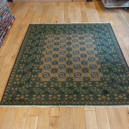 Hand-Knotted Aqcha Rug From Afghanistan