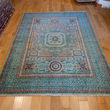 Hand-Knotted Fine Mamluk Rug From Afghanistan