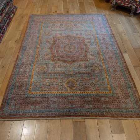 Hand-Knotted Fine Mamluk Rug From Afghanistan