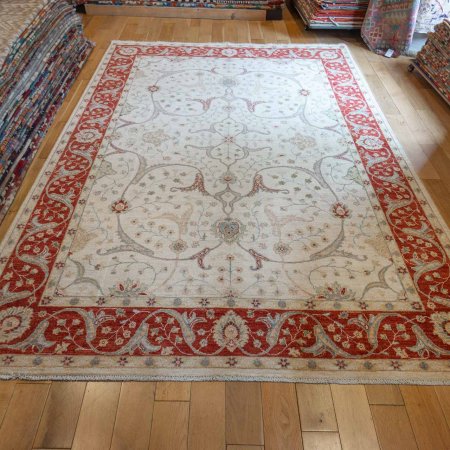 Hand-Knotted Ziegler Rug From Afghanistan