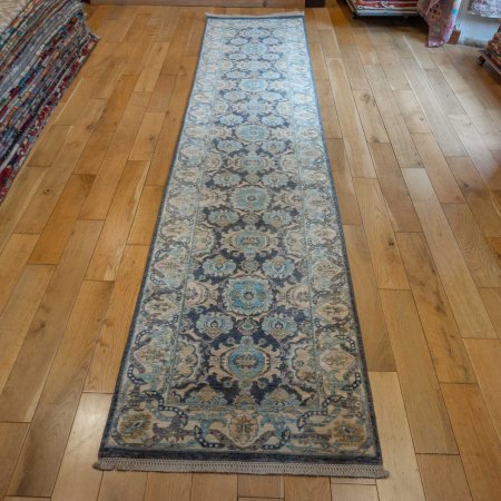 Hand-Knotted Ziegler Runner From Afghanistan