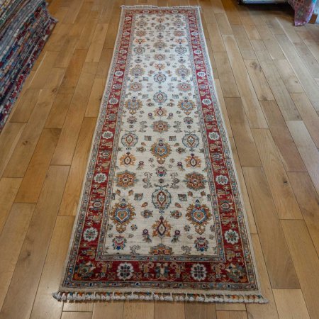 Hand-Knotted Ziegler Runner From Afghanistan