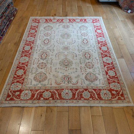 Hand-Knotted Ziegler Rug From Afghanistan