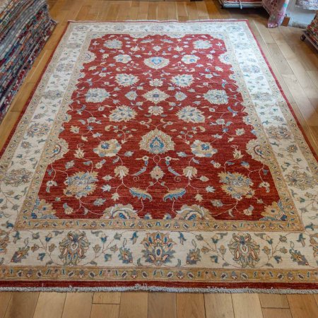 Hand-Knotted Ziegler Rug From Afghanistan