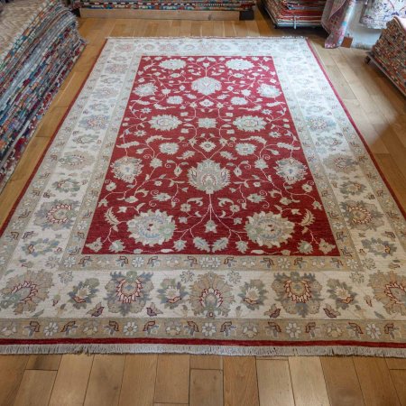 Hand-Knotted Ziegler Rug From Afghanistan