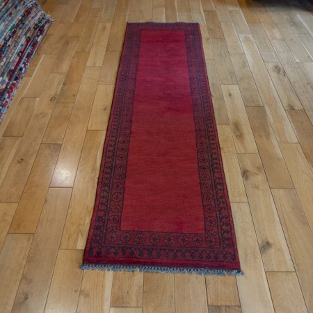 Hand-Knotted Aqcha Runner From Afghanistan