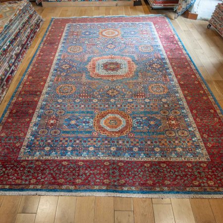 Hand-Knotted Fine Mamluk Rug From Afghanistan