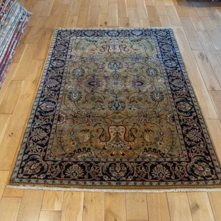 Hand-Knotted Mashad Palace Rug From India