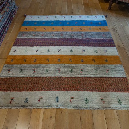 Hand-Knotted Gabbeh Rug From Iran (Persian)